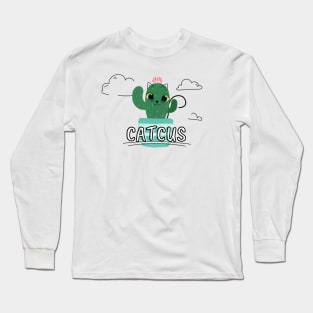 Cat Cactus Cattus Long Sleeve T-Shirt